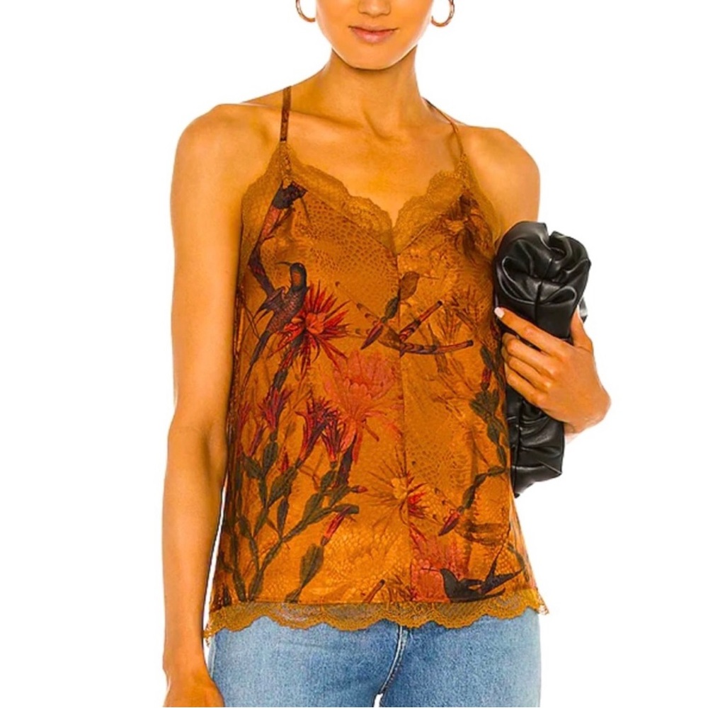 Cinnamon silk All Saints lace camisole